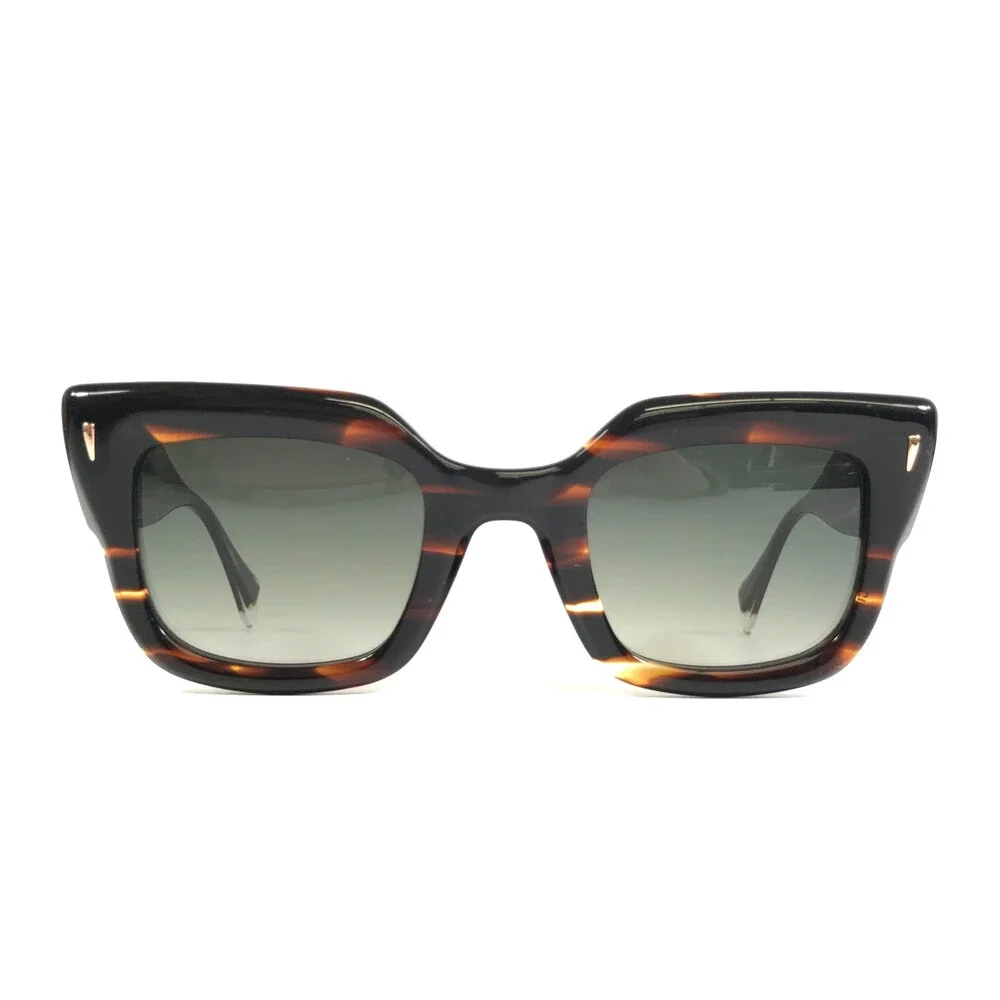 Gigi Studios Sunglasses CIRA 6633/2 Striped Brown Frame w/ Gradient Green Lenses